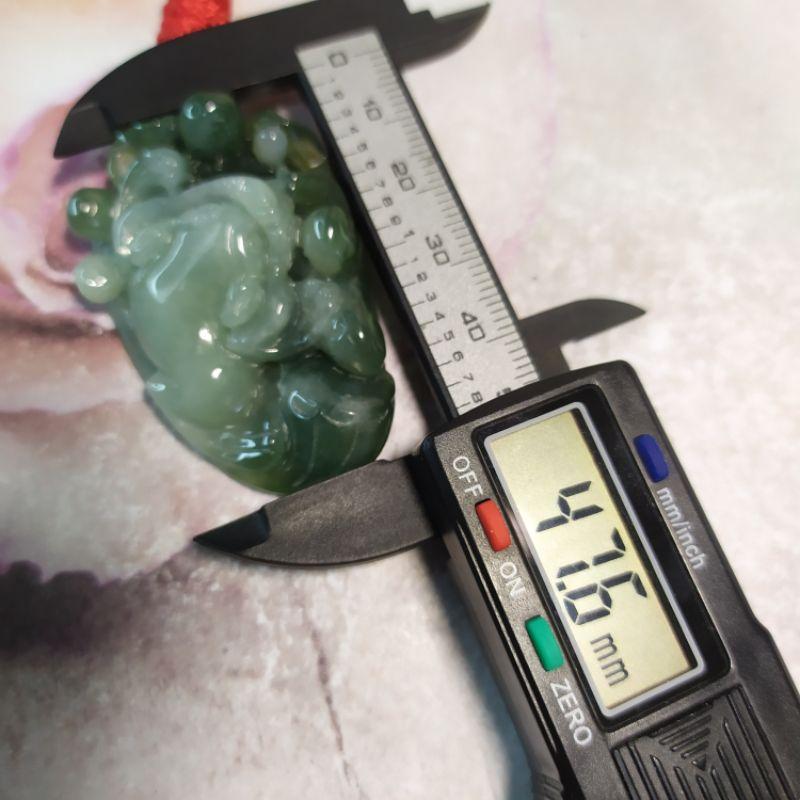 🐸招財納福🐸天然緬甸玉A貨翡翠-油青雙色 精雕 三腳金蟾 現貨實拍優惠特價【92jade 遇見善緣】-細節圖9