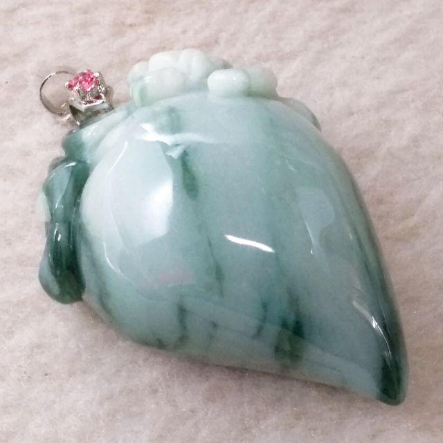 🦇福壽雙全🍑天然緬甸玉 A貨翡翠-飄藍花 立體精雕 蝙福/壽桃 現貨實拍優惠特價【92jade 遇見善緣】-細節圖5