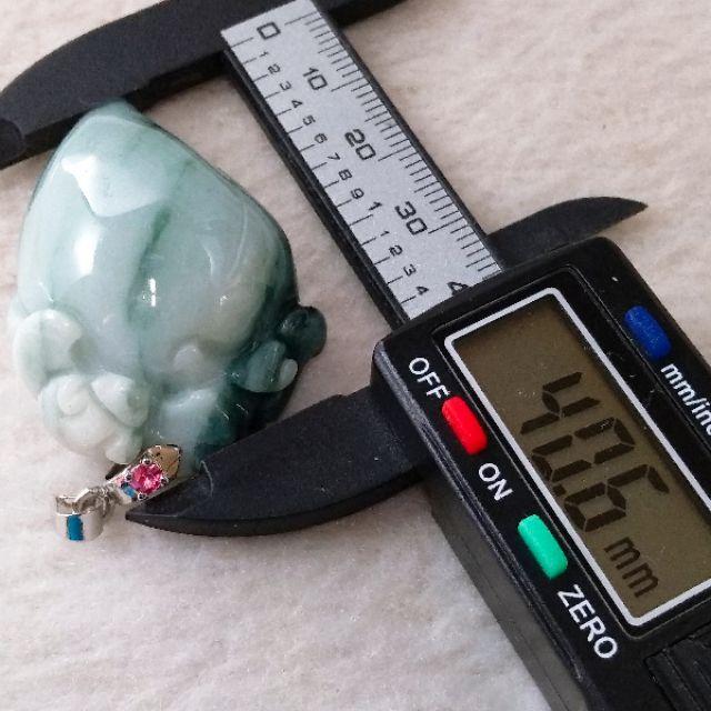 🦇福壽雙全🍑天然緬甸玉 A貨翡翠-飄藍花 立體精雕 蝙福/壽桃 現貨實拍優惠特價【92jade 遇見善緣】-細節圖8