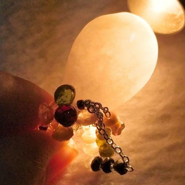 🌸碧璽花 墬頭🌸天然緬甸玉 A貨翡翠-白冰 水滴 鑲 碧璽花 墬頭 玉水滴 水滴墬-細節圖3