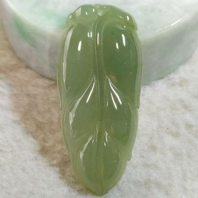 🍃一葉致富🍃天然緬甸玉 A貨翡翠-冰晴 起膠 精雕 葉子【92jade 遇見善緣】現貨特惠-細節圖2