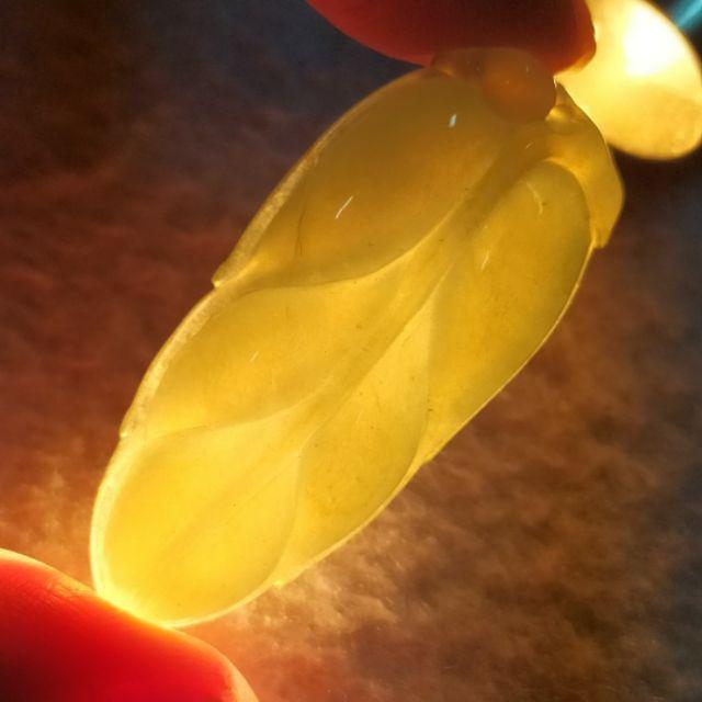 🍃一葉致富🍃天然緬甸玉 A貨翡翠-冰晴 起膠 精雕 葉子【92jade 遇見善緣】現貨特惠-細節圖4