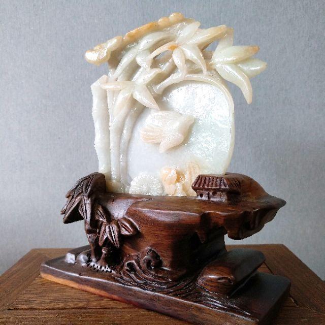 👑特惠👑天然緬甸玉A貨翡翠-黃翡 精雕 花好月圓、鳥語花香、節節高 擺件 附證書【92jade 遇見善緣】現貨特惠-細節圖2