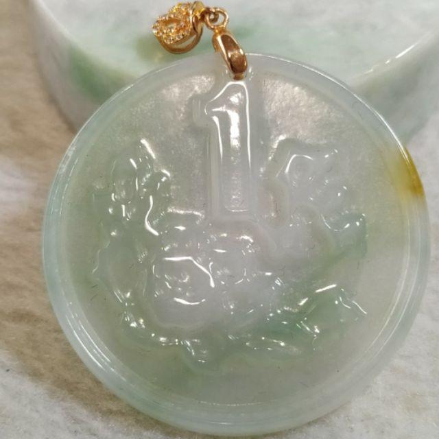 💰一個億💰天然緬甸玉 A貨翡翠-飄蘭花灑金 精雕 一個億 錢幣墬【92jade 遇見善緣】現貨特惠-細節圖4