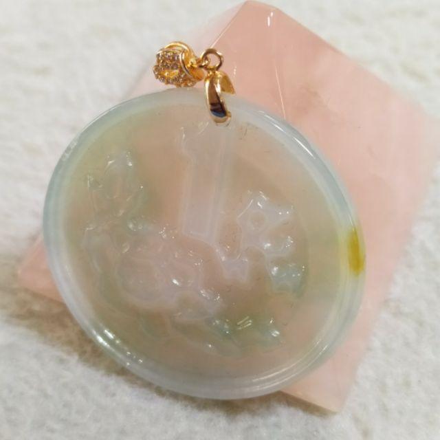💰一個億💰天然緬甸玉 A貨翡翠-飄蘭花灑金 精雕 一個億 錢幣墬【92jade 遇見善緣】現貨特惠-細節圖5
