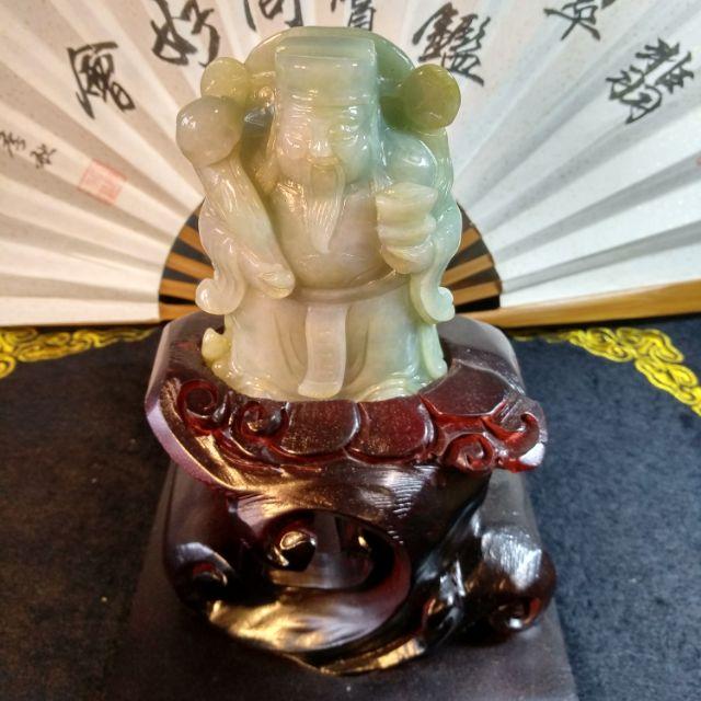 💰財神到 招財開運💰天然緬甸玉 A貨 翡翠 黃翡 立體精雕 財神 財神爺 玉財神 擺件 附底座 現貨特價【92jade】-細節圖4