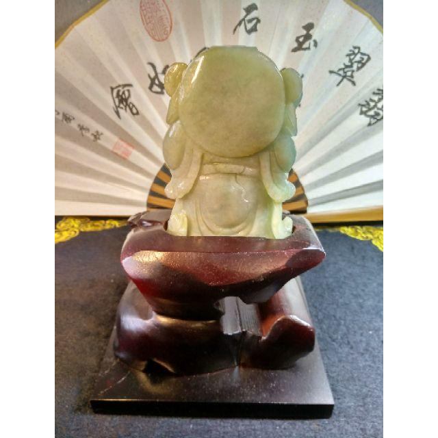 💰財神到 招財開運💰天然緬甸玉 A貨 翡翠 黃翡 立體精雕 財神 財神爺 玉財神 擺件 附底座 現貨特價【92jade】-細節圖6