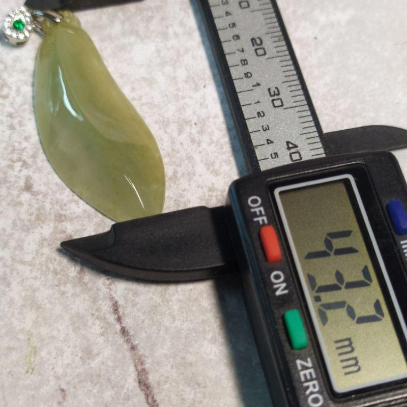 🥒福氣連綿🥒天然緬甸玉A貨翡翠-冰黃 精雕 福瓜 現貨實拍優惠特價【92jade 遇見善緣】-細節圖8