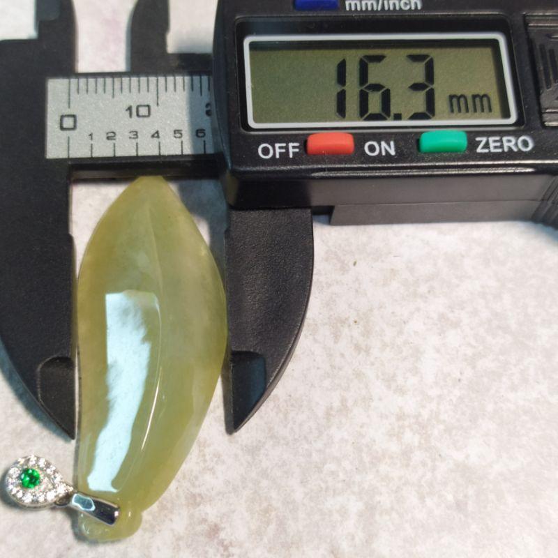 🥒福氣連綿🥒天然緬甸玉A貨翡翠-冰黃 精雕 福瓜 現貨實拍優惠特價【92jade 遇見善緣】-細節圖9