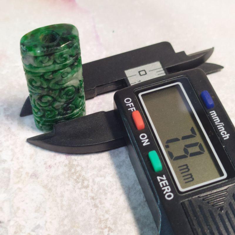 🌷花青翎管☘️天然緬甸玉A貨翡翠-花青 精雕 古雲紋 翎管 路路通 現貨實拍優惠特價【92jade 遇見善緣】-細節圖7