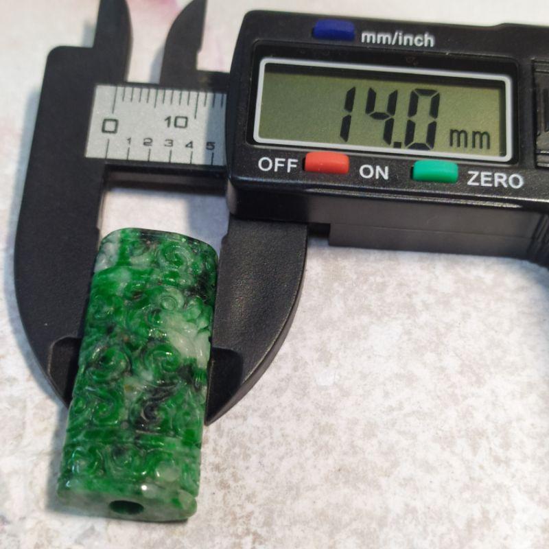 🌷花青翎管☘️天然緬甸玉A貨翡翠-花青 精雕 古雲紋 翎管 路路通 現貨實拍優惠特價【92jade 遇見善緣】-細節圖9