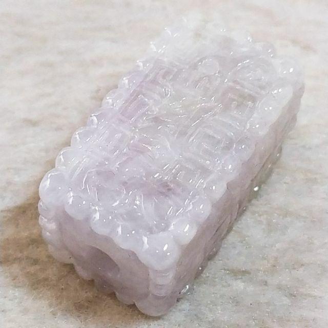 💠六字箴言💠天然緬甸玉 A貨翡翠-冰紫 藏文 六字箴言 方形 路路通(附證書)-細節圖2