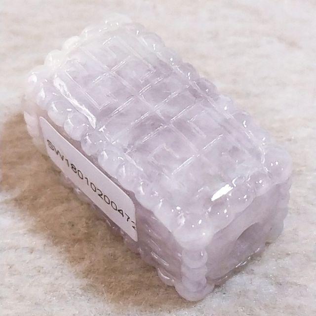 💠六字箴言💠天然緬甸玉 A貨翡翠-冰紫 藏文 六字箴言 方形 路路通(附證書)-細節圖4