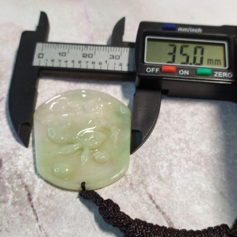 🐇揚眉吐氣🐇天然緬甸玉A貨翡翠-秋香色 精雕 玉兔/兔子 玉牌 現貨實拍特價【92jade 遇見善緣】new jeans-細節圖8