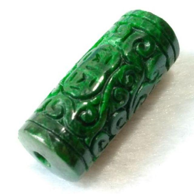 🤹翎管路路通🤹滿綠 干青 古雲紋 翎管 路路通 現貨實拍優惠特價【92jade 遇見善緣】玉翎管-細節圖3