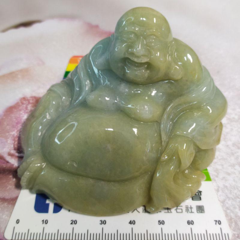 😁有福相伴😁天然緬甸玉 A貨翡翠-豆綠 精雕 佛公/笑彌勒 擺件 現貨實拍優惠特價【92jade 遇見善緣】-細節圖4