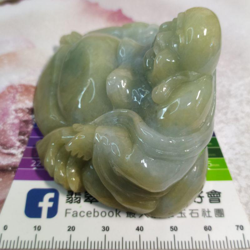 😁有福相伴😁天然緬甸玉 A貨翡翠-豆綠 精雕 佛公/笑彌勒 擺件 現貨實拍優惠特價【92jade 遇見善緣】-細節圖5
