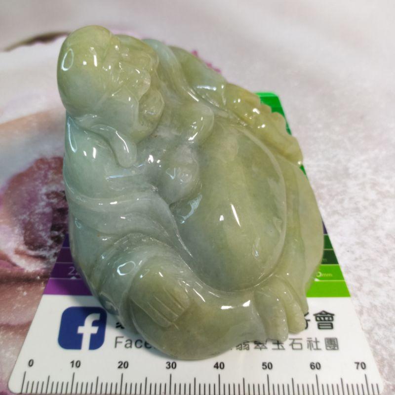 😁有福相伴😁天然緬甸玉 A貨翡翠-豆綠 精雕 佛公/笑彌勒 擺件 現貨實拍優惠特價【92jade 遇見善緣】-細節圖6