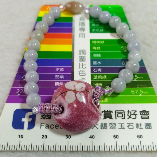 💠陶燒瓶 設計款 手串💠天然緬甸玉A貨翡翠-紫羅蘭珠＋香氛陶燒瓶 設計款 手排/手串/手鍊 92jade 遇見善緣-細節圖7