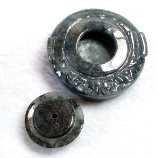 🍃香薰🍃天然緬甸玉A貨翡翠-烏雞 香爐 擺件 現貨實拍優惠特價【92jade 遇見善緣】翡翠香爐 香爐擺件 玉香爐-細節圖5