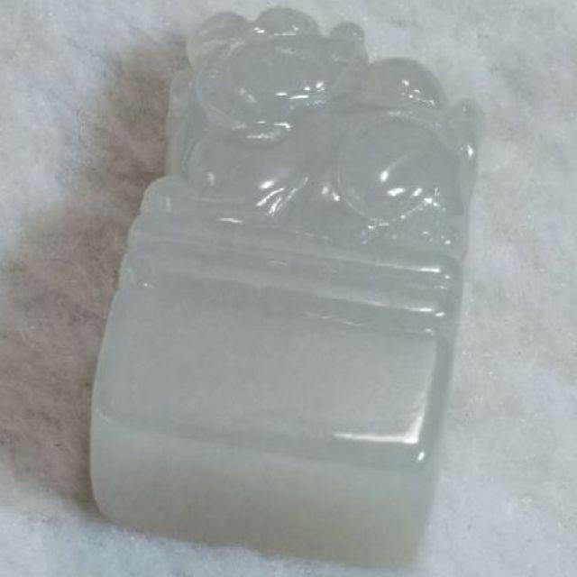 🦁事業如意🦁天然緬甸玉A貨翡翠-冰淡紫 獅子戲球  印章/印材 【92jade 就愛翡翠】翡翠印章 翡翠擺件-細節圖5