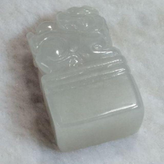 🦁事業如意🦁天然緬甸玉A貨翡翠-冰淡紫 獅子戲球  印章/印材 【92jade 就愛翡翠】翡翠印章 翡翠擺件-細節圖6