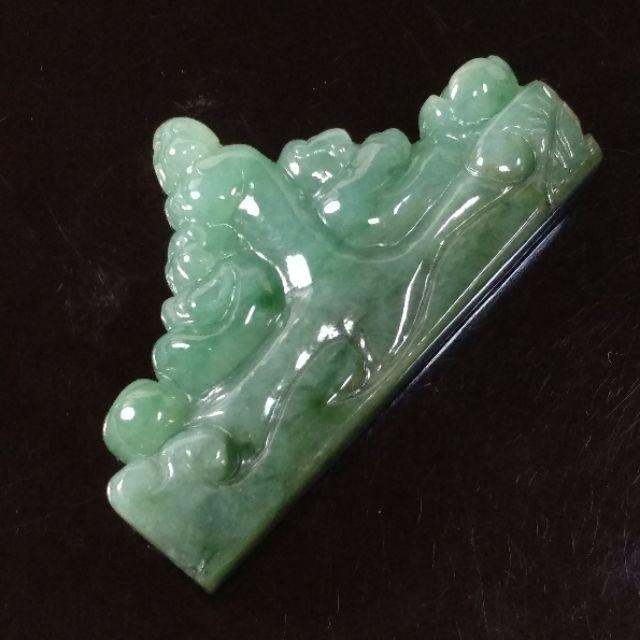 🙏參禪覺悟🙏天然緬甸玉A貨翡翠-冰油青 立體精雕 悟道 香插 小擺件【92jade 遇見善緣】-細節圖3
