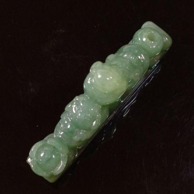 🙏參禪覺悟🙏天然緬甸玉A貨翡翠-冰油青 立體精雕 悟道 香插 小擺件【92jade 遇見善緣】-細節圖4