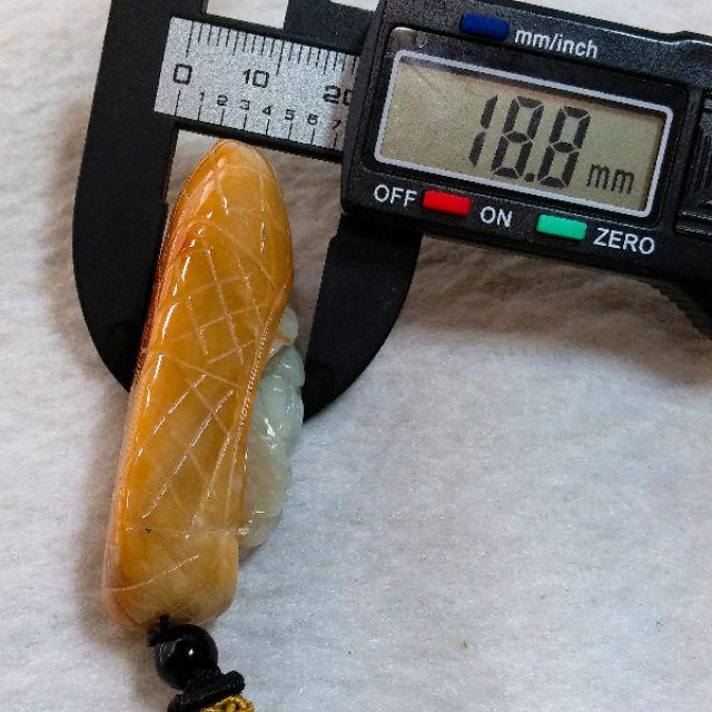 🐭豐衣足食🐭天然緬甸玉 A貨翡翠-黃白雙彩 俏色巧雕 老鼠 愛大米【92jade 就愛翡翠】翡翠老鼠 錢鼠玉佩玉墬項鍊-細節圖9