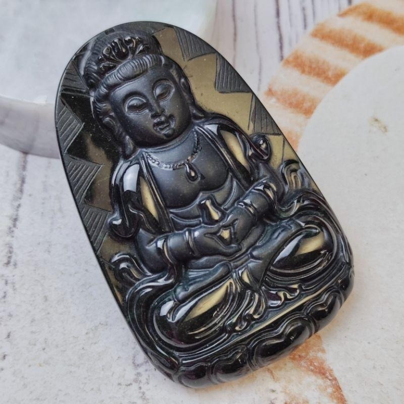 🙏慈悲普渡🙏天然緬甸玉 A貨 翡翠 墨翠 觀音 正莊觀音 玉觀音 墨翠觀音 現貨特價【92jade 遇見善緣】-細節圖4