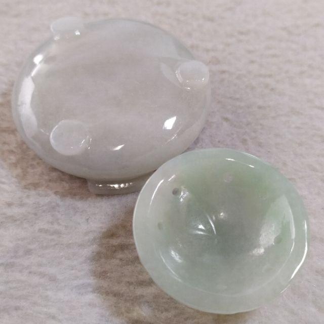 🍃香薰🍃天然緬甸玉A貨翡翠-淡底色 精雕 三足鼎造型 香爐 擺件 現貨特惠 【92jade 遇見善緣】翡翠香爐 薰香爐-細節圖4