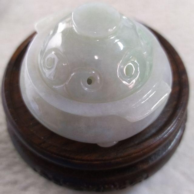 🍃香薰🍃天然緬甸玉A貨翡翠-淡底色 精雕 三足鼎造型 香爐 擺件 現貨特惠 【92jade 遇見善緣】翡翠香爐 薰香爐-細節圖5