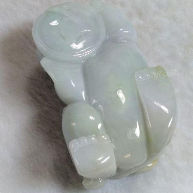 💰招財納福💰天然緬甸玉 A貨 翡翠 紫蘿蘭帶灑金 貔貅 玉貔貅 母子貔貅 擺件 現貨特惠【92jade 遇見善緣】-細節圖3