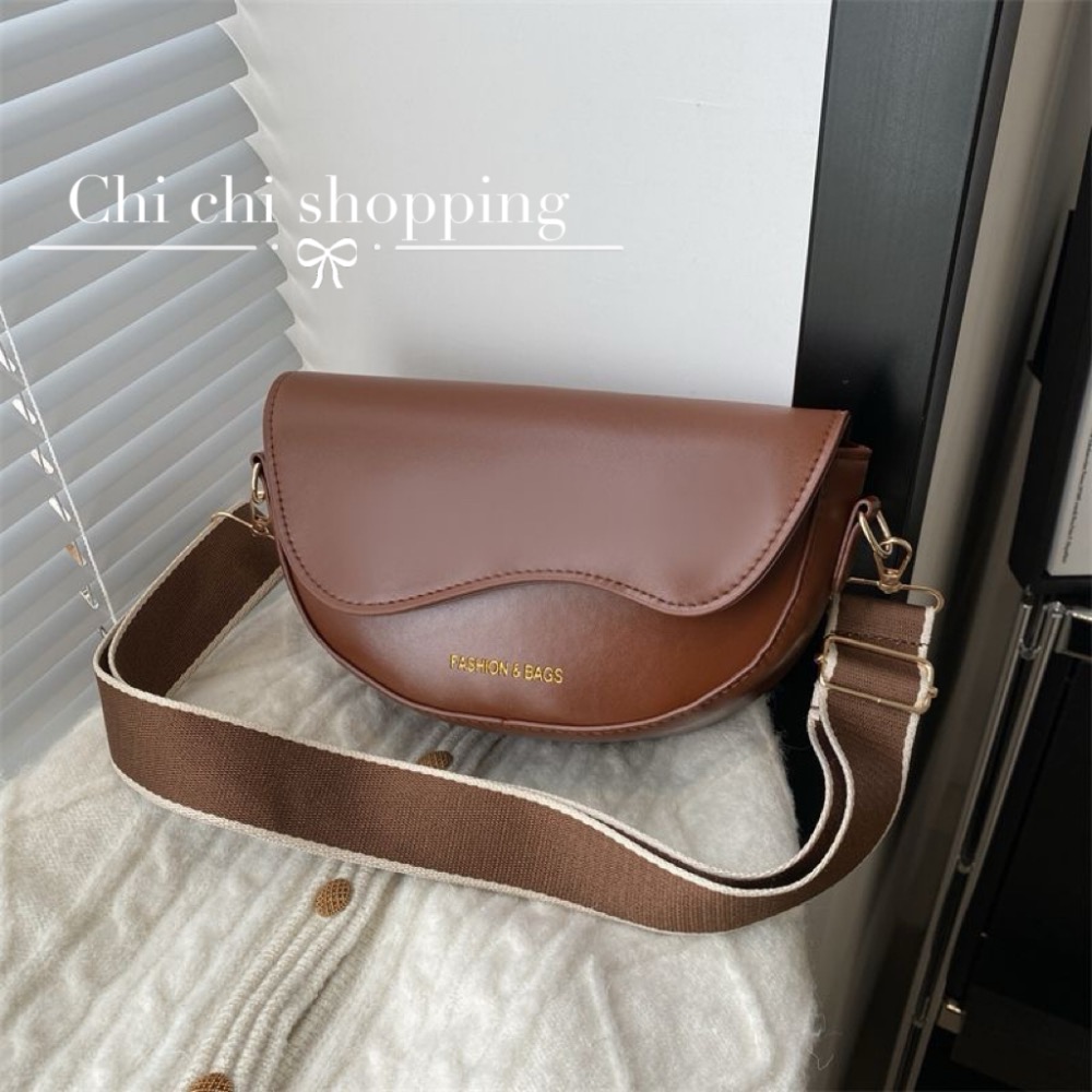 純色系簡約百搭馬鞍包-細節圖2