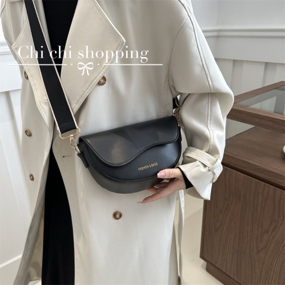 純色系簡約百搭馬鞍包-細節圖7