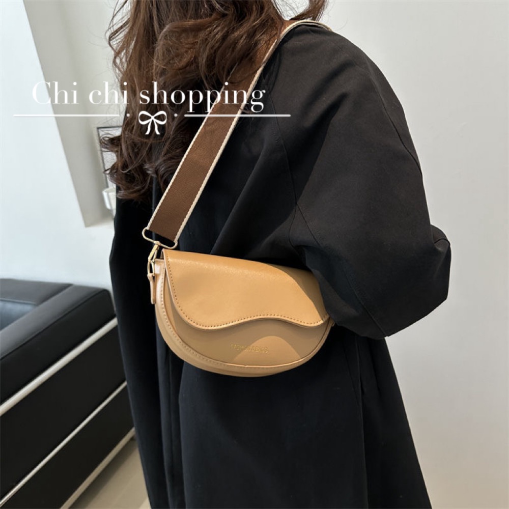 純色系簡約百搭馬鞍包-細節圖8