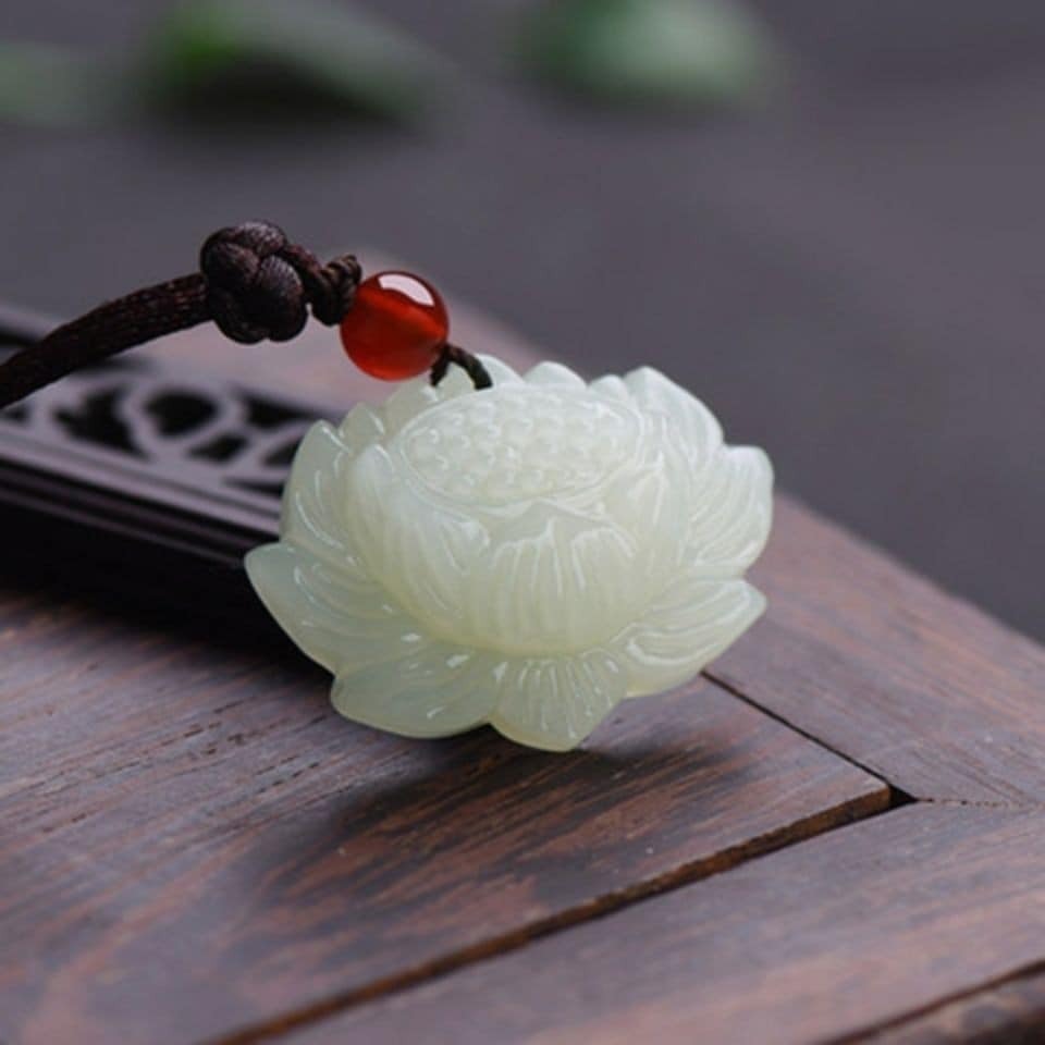 飄花翡翠蓮花項鍊-細節圖2