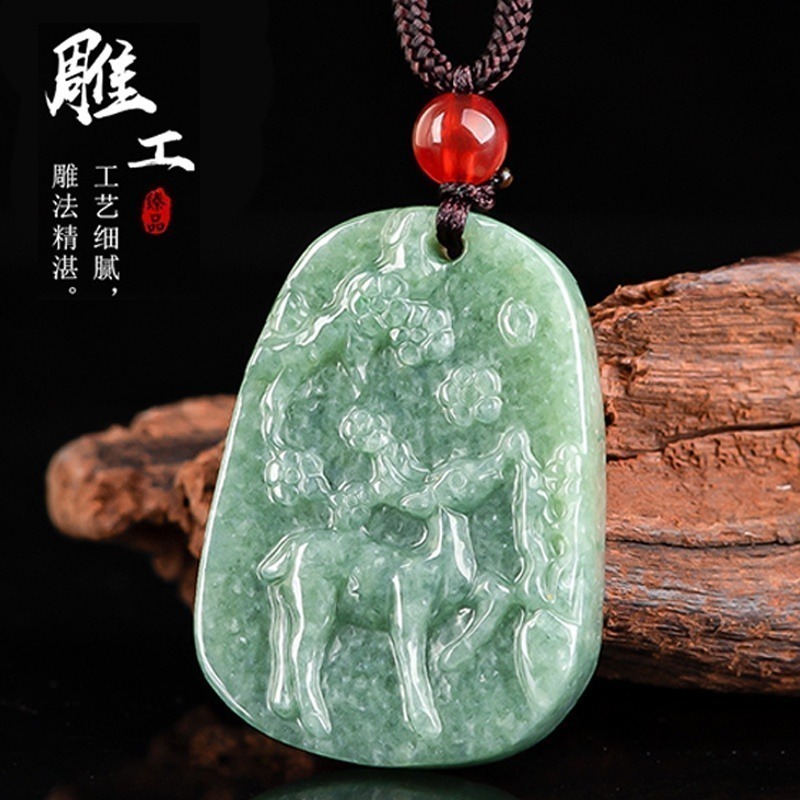 一鹿有你項錬吊墜 小鹿冰種鈺石吊飾 男女款（附證書）天然A貨翡翠-細節圖3