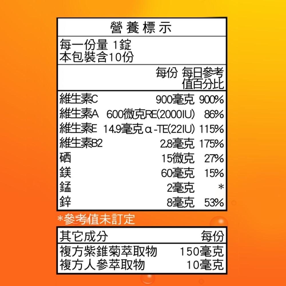 Airborne® 愛維寶 維生素ACE+紫錐菊+人參發泡錠(香橙口味) 10錠 維康 益節-細節圖4