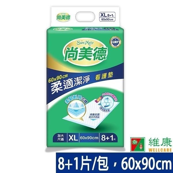 尚美德 柔適潔淨看護墊 60x90cm/8+1片/12包/箱 維康-細節圖3