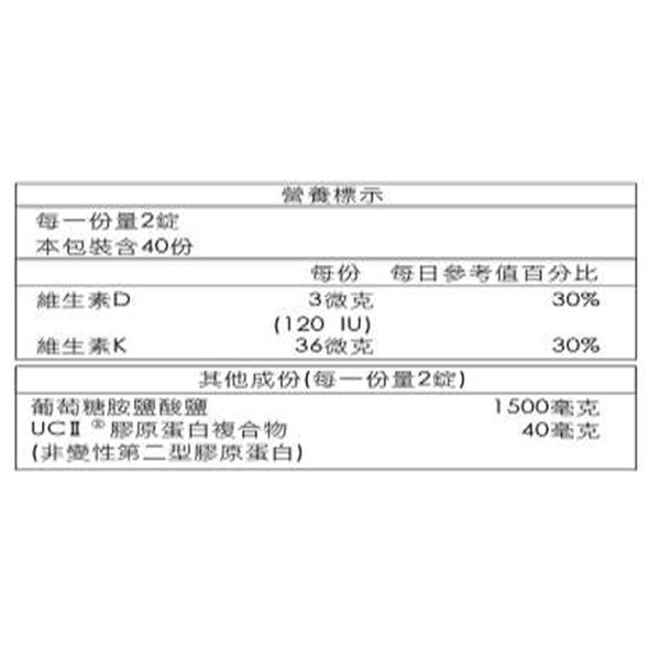 (買三送一/買五送二) 營養密碼 UCⅡ+植萃葡萄糖胺 80錠/瓶 維康1215-細節圖4