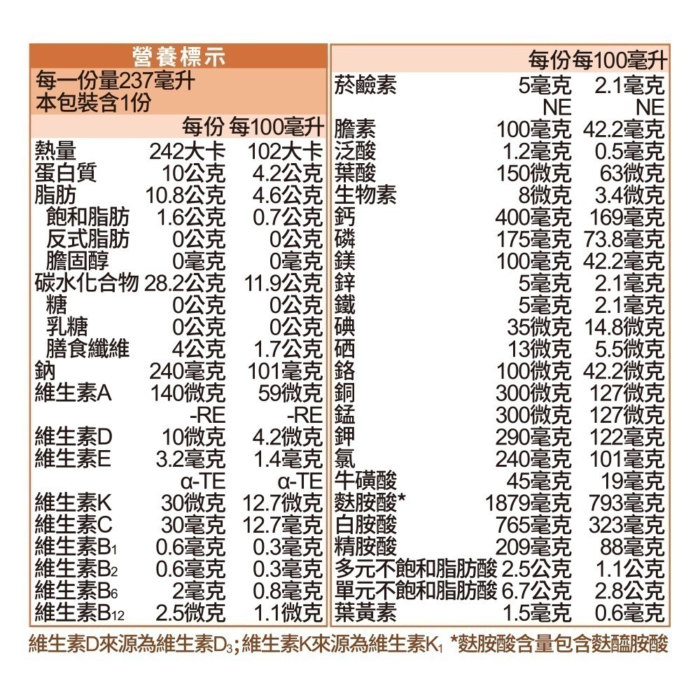 力增飲鉻100(堅果口味)237ml*24罐/箱 維康 免運-細節圖2
