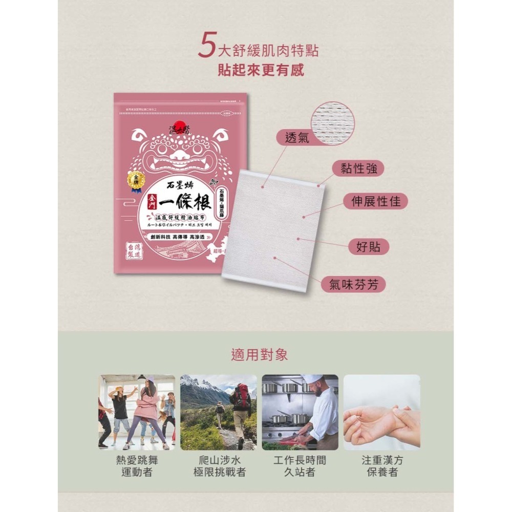 溫太醫石墨烯一條根(添加:貓爪藤)貼布8入/ 包 維康-細節圖6