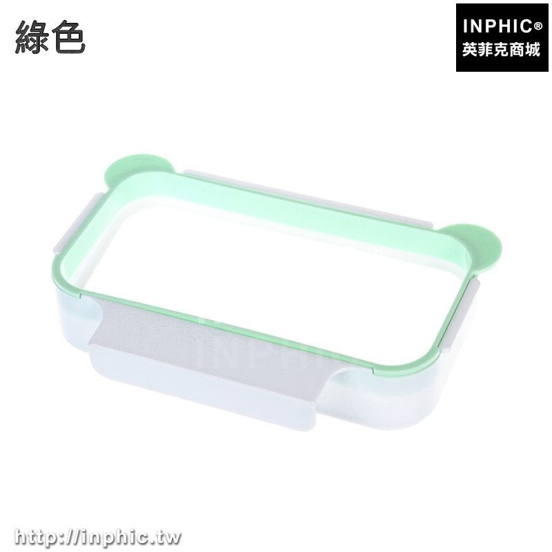 INPHIC -廚房可掛式門櫥櫃垃圾架垃圾袋收納架塑膠袋架子簡易垃圾桶支架-綠色兩入