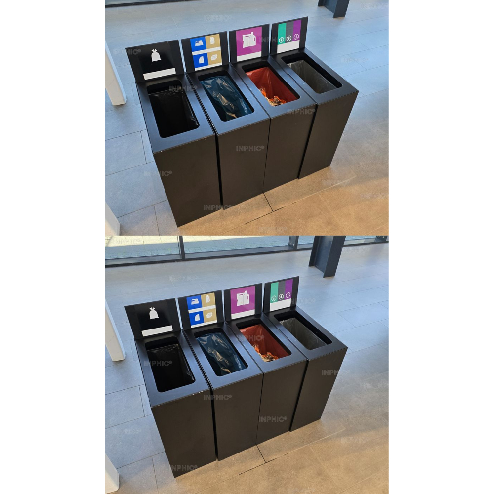 INPHIC-【訂製款】全黑質感分類垃圾桶 戶外垃圾桶 環保垃圾桶 回收桶 大廳垃圾桶 垃圾桶-IMEU006105A-細節圖4