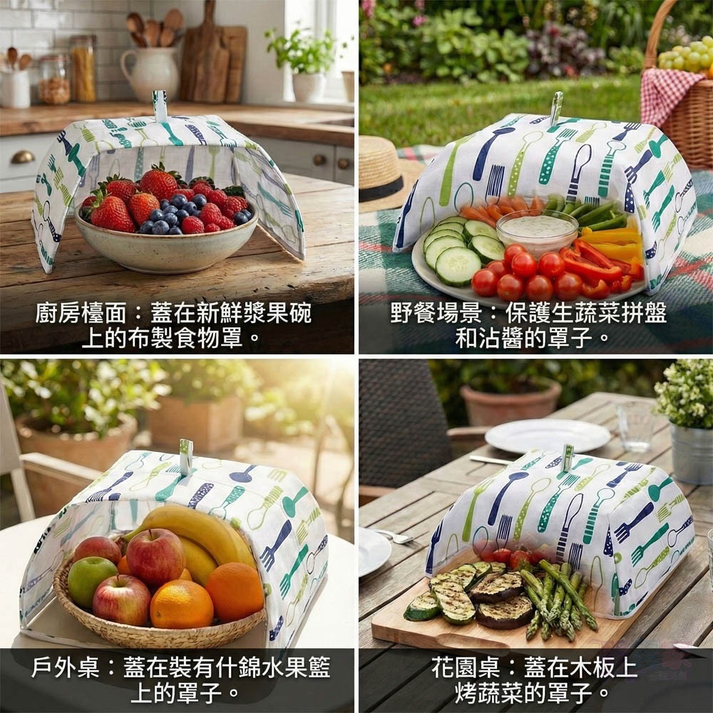 【餐桌神隊友】加厚鋁箔保溫菜罩 | 長效鎖溫 隔絕灰塵蚊蠅 (37cm方型大空間)-細節圖4