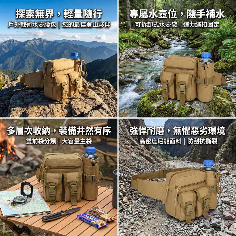 【狙擊者戰術腰包】多功能戶外便攜水壺包  運動爬山旅遊的好幫手  多功能戰術腰包  狙擊者戰術腰包  旅遊腰包-細節圖7