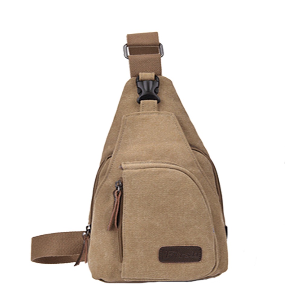 【復古冒險魂】大尺寸帆布斜肩包/胸包 | 輕量257g | 多層收納 | 男士休閒跨胸包 (卡其色/灰色)-規格圖8