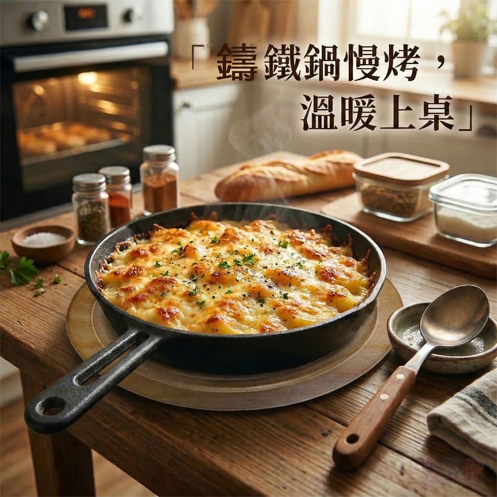 (台灣製)圓形 17cm 鑄鐵烤盤套組｜在家輕鬆端出五星級鐵板料理！-細節圖5