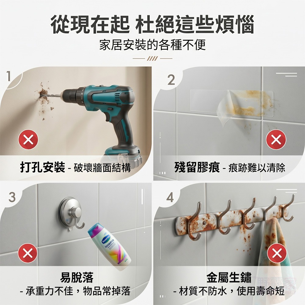 【居家收納必備】強力承重無痕掛勾(1包10入裝) 免釘免鑽/透明防水/牆面不留殘膠 透明單鉤-細節圖4